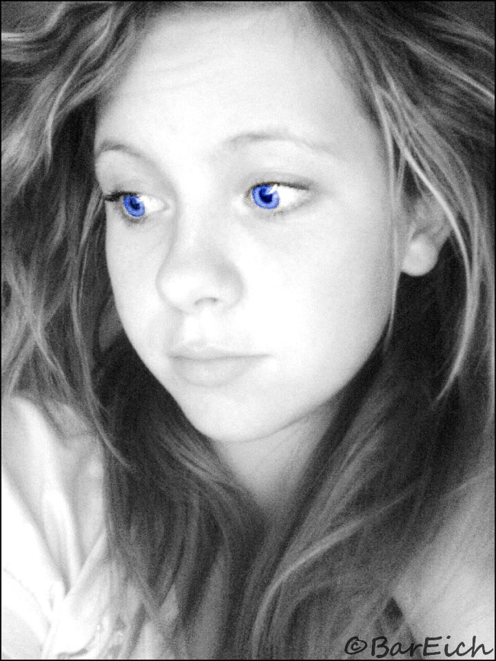 Sad blue eye